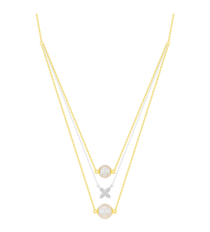 Kiku Trendy_Diamond Freshwater Pearl Necklace