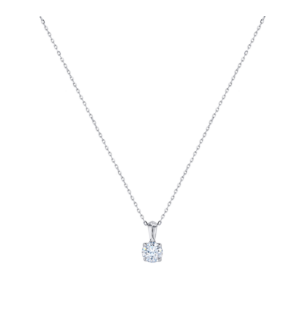 Gaia Solitaire 1 Carat Diamond Pendant Chain in 18K White Gold 