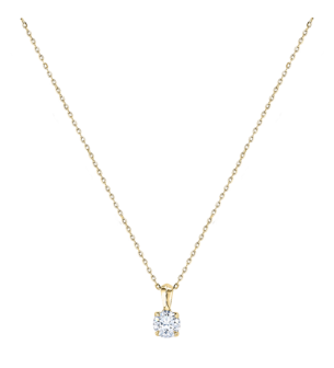 Gaia Solitaire 1 Carat Diamond Pendant Chain in 18K Yellow  Gold 