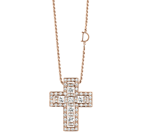 Damiani Pink gold and diamonds necklace