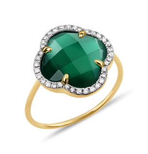 Morganne Bello Ring With Green Agate And Diamond