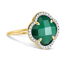 Morganne Bello Ring With Green Agate And Diamond