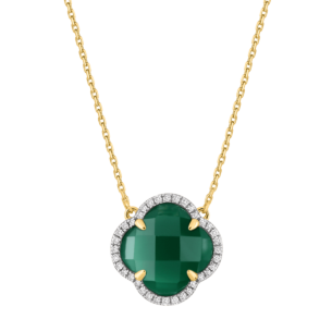 Morganne Bello Necklace With Green Agate And Diamond