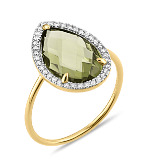 Morganne Bello Ring With Olive Quartz And Diamond