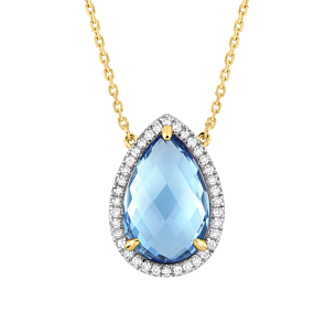Morganne Bello Necklace With Swiss Blue Topaze And Diamond