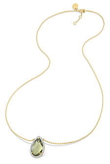 Morganne Bello Necklace With Olive Quartz And Diamond