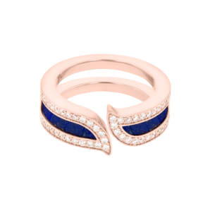 Alif Mosaic Lapis Lazuli & Diamond Ring  In 18K Rose Gold