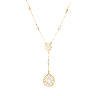 Al Qasr Drop-Shaped Necklace in 18K Rose and White Gold 