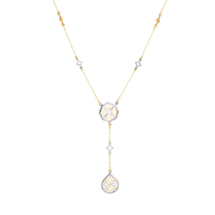 Al Qasr Al Jali (Octagonal/drop-Shaped) Necklace in 18K Rose and White Gold 