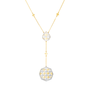 Al Qasr Al Jali (Octagonal/Drop-Shaped) Diamond Necklace in 18K Yellow and White Gold