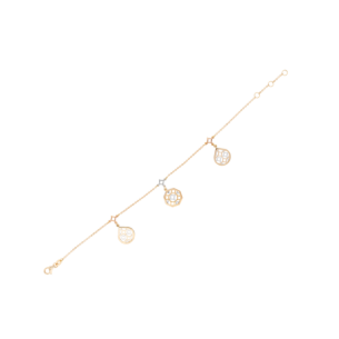 Al Qasr Al Jali Three Charms (Drop/Octagonal-Shaped) Bracelet in 18K Rose and White Gold 