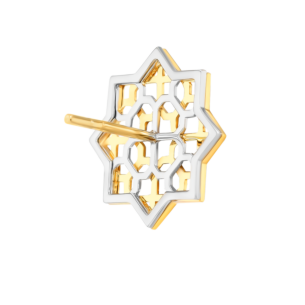 Al Qasr Star (Octoagon Shaped) Earrings In 18K Rose And White Gold