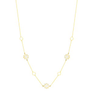 Al Qasr Star Tin Cup Necklace In 18K In White And Yellow Gold