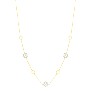 Al Qasr Star Tin Cup Necklace In 18K In White And Yellow Gold