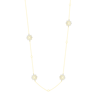 Al Qasr Star  Long Tin Cup Necklace In 18K In White And Yellow Gold