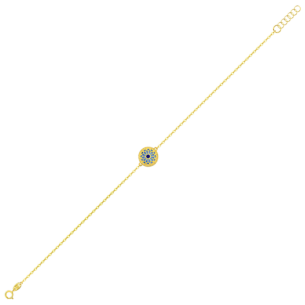 Amelia Athens 18k Yellow Gold Bracelet with Blue and White Mother of Pearl