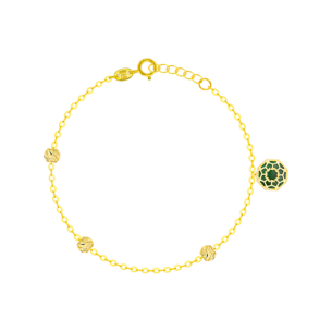 Amelia Marrakesh 18k Yellow Gold Anklet with Blue and Green Mother of Pearl