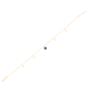 Amelia España Blue Mother Of Pearl Anklet in 18K Yellow Gold 