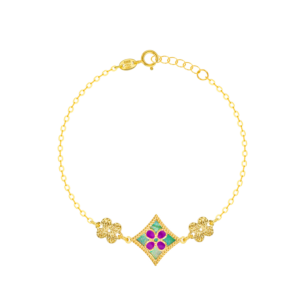Amelia Versailles Large Garden Star Double Sided Bracelet in 18K Yellow Gold