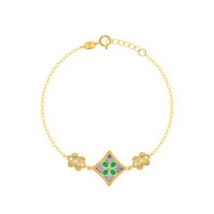 Amelia Versailles Large Garden Star Double Sided Bracelet in 18K Yellow Gold