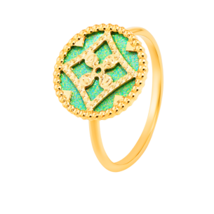 Amelia Versailles Single Motif Green Mother Of Pearl in 18K Yellow Gold 