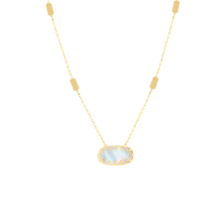 Amelia Magical Dusk Mother Of Pearl Necklace in 18K Yellow Gold 