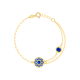 Amelia Marrakesh 18k Yellow Gold Bracelet with Blue and Green Mother of Pearl