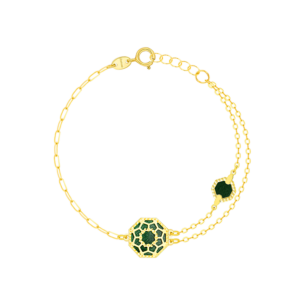 Amelia Marrakesh 18k Yellow Gold Bracelet with Blue and Green Mother of Pearl