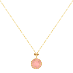 Amelia Roma Dual Motif Necklace 18K Yellow Gold With Pink White Coloured Mother Of Pearl 