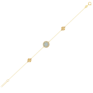 Amelia Roma Bracelet in 18K Yellow Gold With Green White Mother of Pearl 