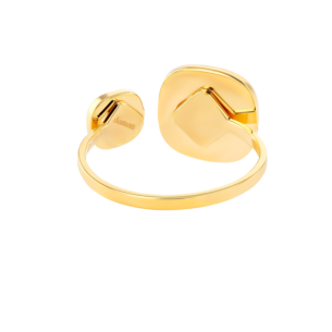 خاتم أميليا الغروب السحري من عرق اللؤلؤ مزيّن بمربعين كبير  وصغير من الذهب الأصفر عيار 18 قيراط