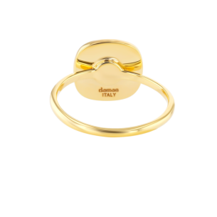 خاتم أميليا شروق الشمس من عرق اللؤلؤ مزيّن بمربع كبير من الذهب الأصفر عيار 18 قيراط