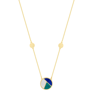 Amelia Barcelona 18k Yellow Gold and Coloured Mother of Pearl Necklace