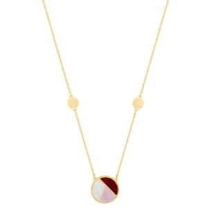 Amelia Barcelona 18k Yellow Gold and Coloured Mother of Pearl Necklace
