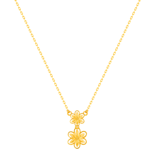 Anmol Floret Double Motif Necklace in 21K Yellow Gold 