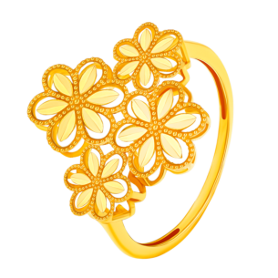 Anmol Floret Multi Motif Ring in 21K Yellow Gold 