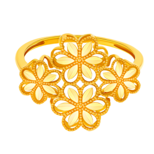 Anmol Floret Multi Motif Ring in 21K Yellow Gold 