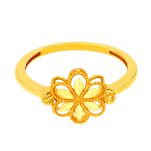 Anmol Floret Single Motif Large Ring in 21K Yellow Gold 