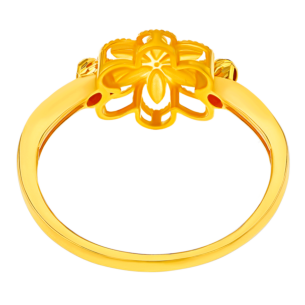 Anmol Floret Single Motif Large Ring in 21K Yellow Gold 