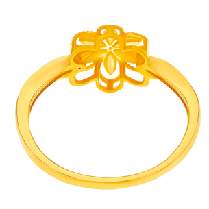 Anmol Floret Single Motif Medium Ring in 21K Yellow Gold 