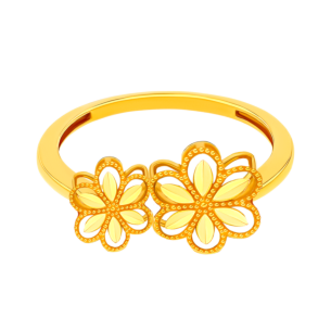 Anmol Floret Double Motif Ring in 21K Yellow Gold