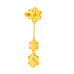 Anmol Floret Long Drop Earrings in 18K Yellow Gold 