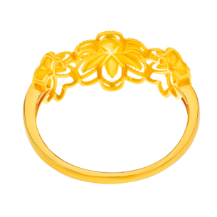 Anmol Floret Trio Motif Large  Ring in 21K Yellow Gold 