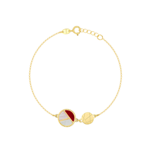 Amelia Barcelona 18k Yellow Gold and Coloured Mother of Pearl Bracelet