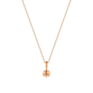 Children's Jewellery Ara Diamond Necklace Rose Gold Flower Eight Petals