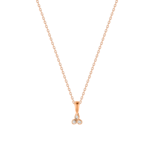 Children's Jewellery Ara Diamond Necklace Rose Gold Earring Three Studs 