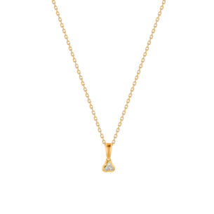 Children's Jewellery Ara Diamond Necklace Yellow Gold Earring Three Studs 