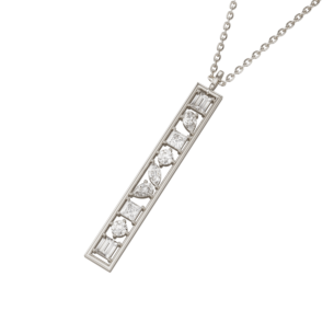 Aerial 18k White Gold Diamond Pendant Chain