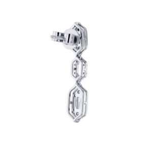 Palace Baguette Cut Diamond Drop Earrings 18K White Gold 