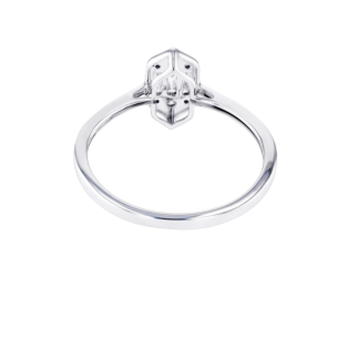 Palace Baguette Single Motif Diamond Ring 18K White Gold 